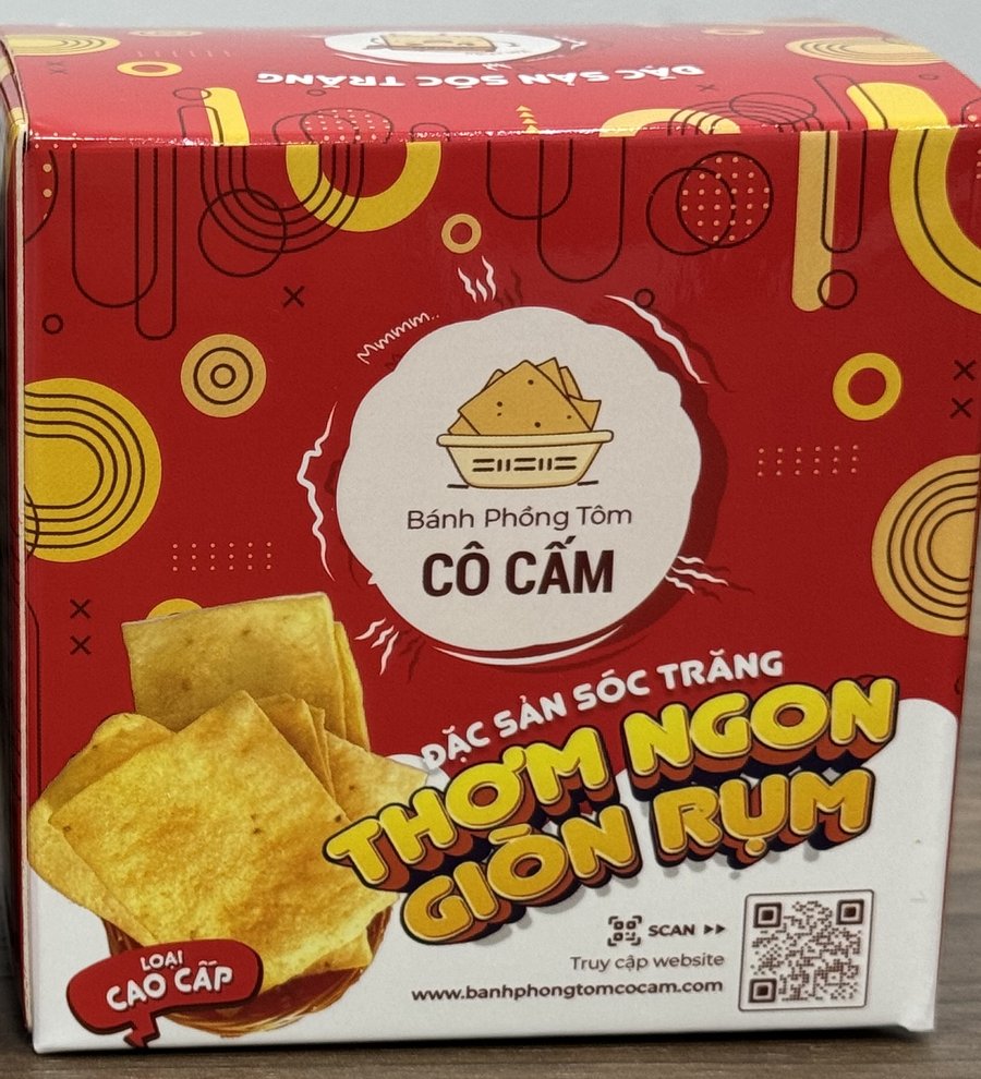 Cao Cấp Hộp đỏ bánh phồng tôm Cô Cấm